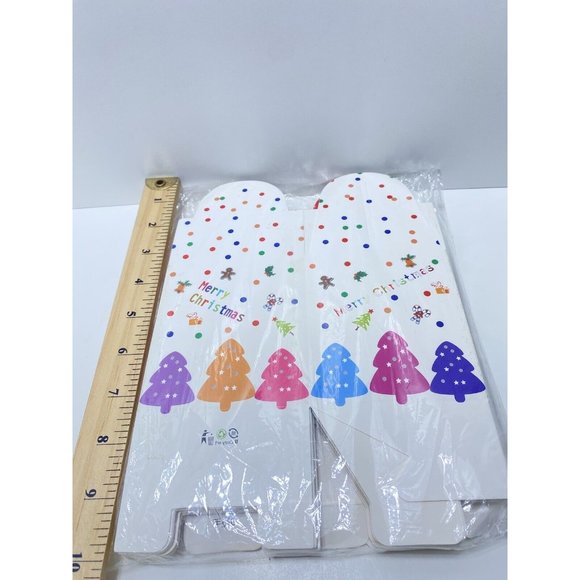 24pc Cute Foldable Cardboard Christmas Treat Boxes Cupcake Holders Holiday New - Picture 11 of 12